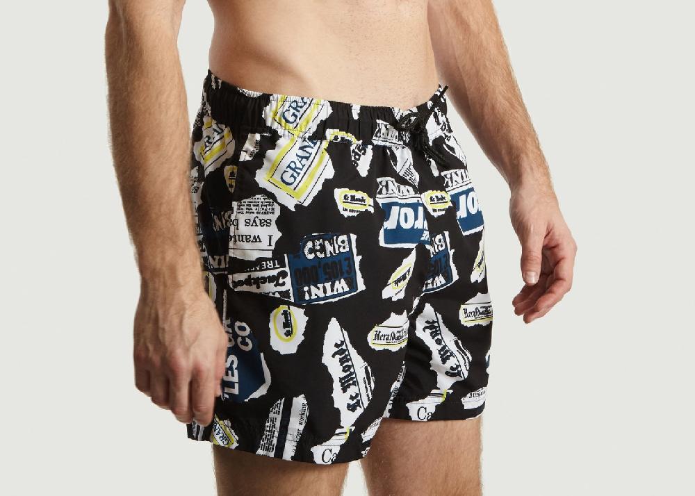 L'exception Short De Bain Imprimé Journaux Mason Multicolore Samsoe & Samsoe