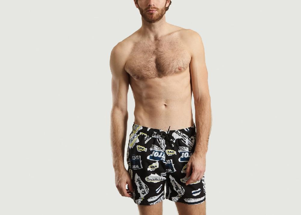 L'exception Short De Bain Imprimé Journaux Mason Multicolore Samsoe & Samsoe