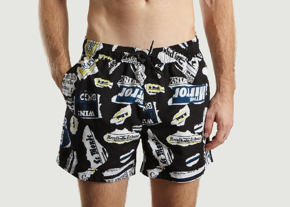 l'exception Short De Bain Imprimé Journaux Mason Multicolore Samsoe & Samsoe