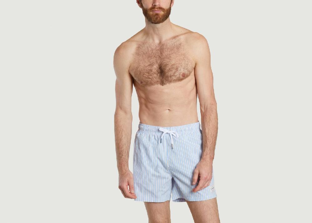 L'exception Short De Bain Seersucker Bleu Clair Gant