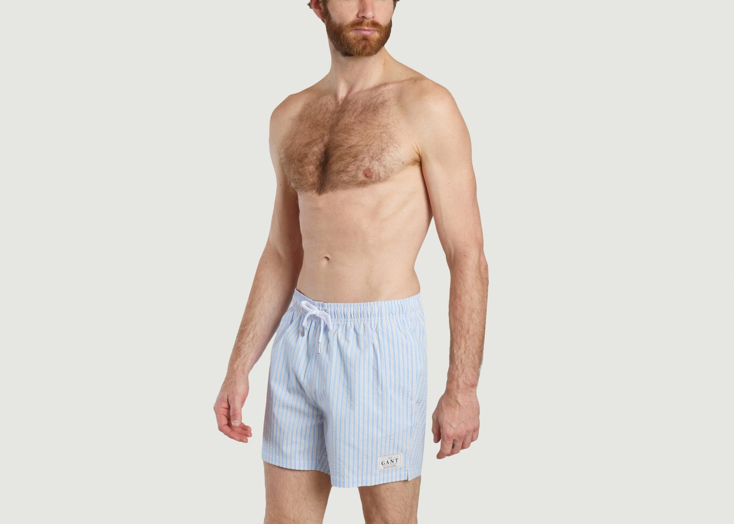L'exception Short De Bain Seersucker Bleu Clair Gant