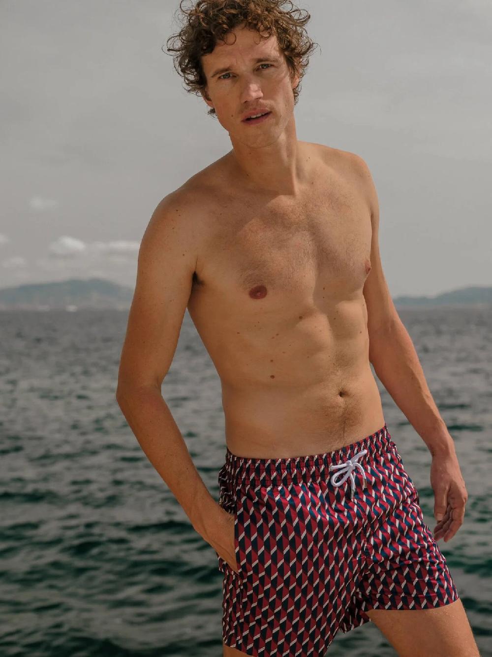 L'exception Short De Bain Zellige Rouge Foncé Apnee