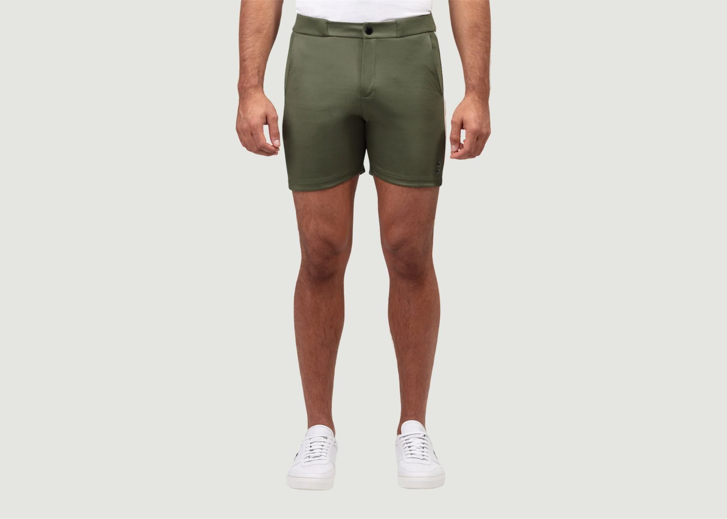 L'exception Short De Sport Avec Passepoil Khaki Ron Dorff
