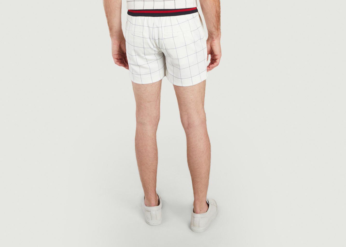 L'exception Short De Tennis Ajusté à Carreaux Blanc Ron Dorff