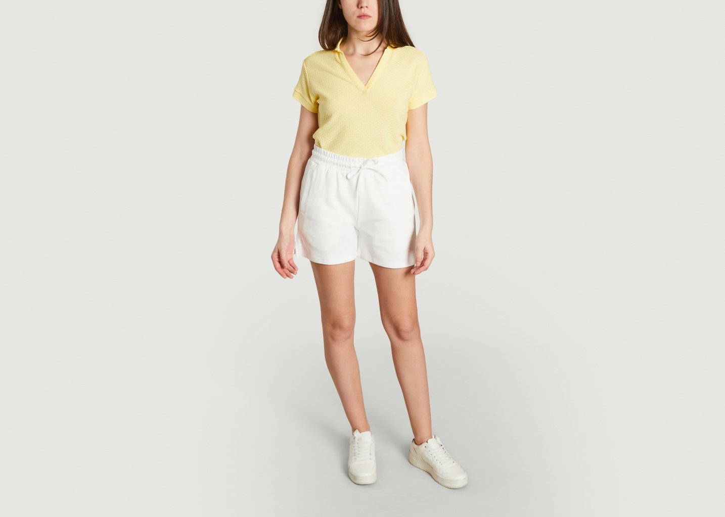 l'exception Short en coton molletonné uni Blanc Colmar
