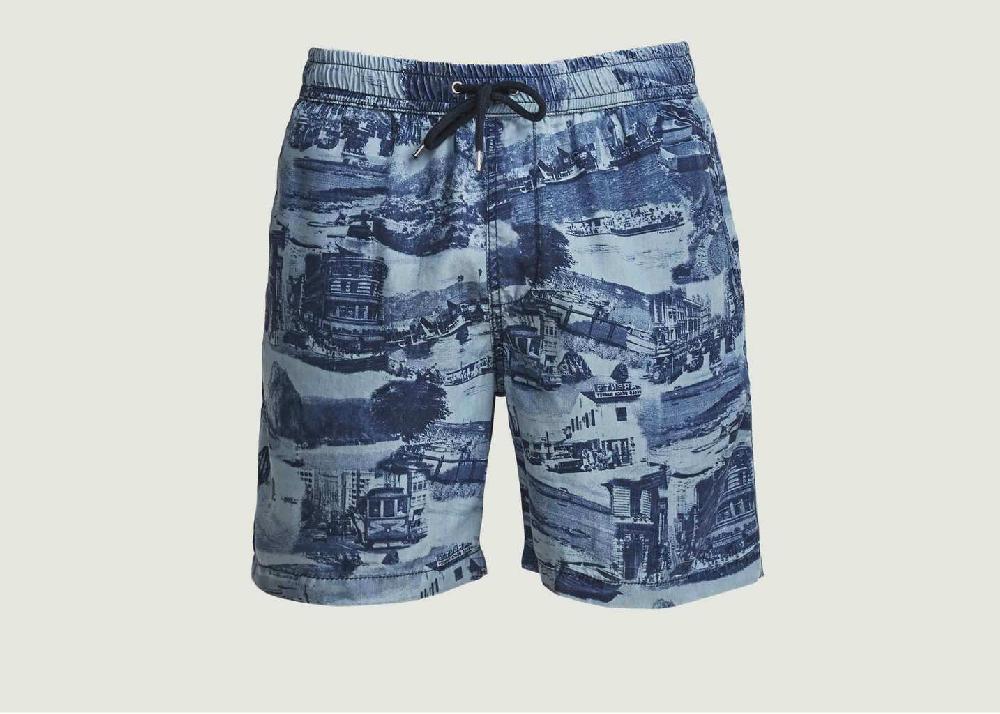 L'exception Short Gregor En Tencel Indigo No Nationality 07