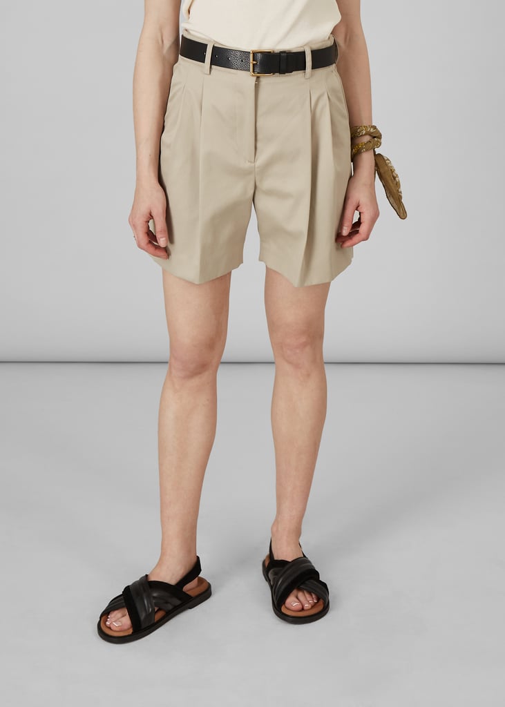 l'exception Short taille haute en twill de coton Sable L'Exception Paris