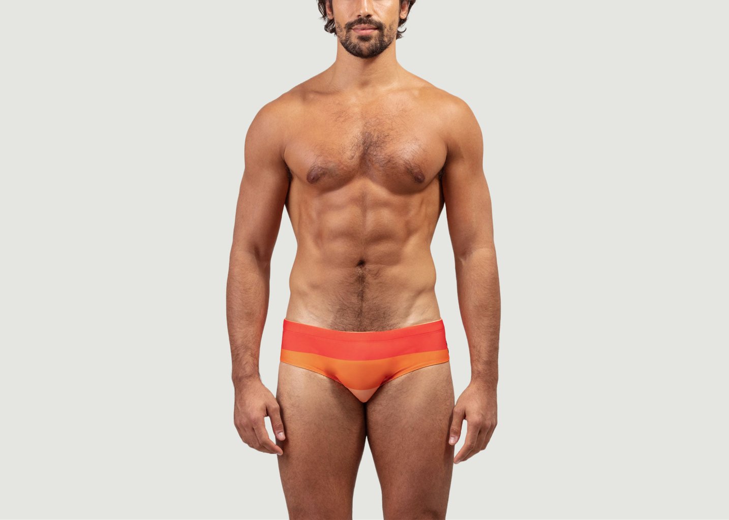 L'exception Slip De Bain à Grosses Rayures Orange Ron Dorff