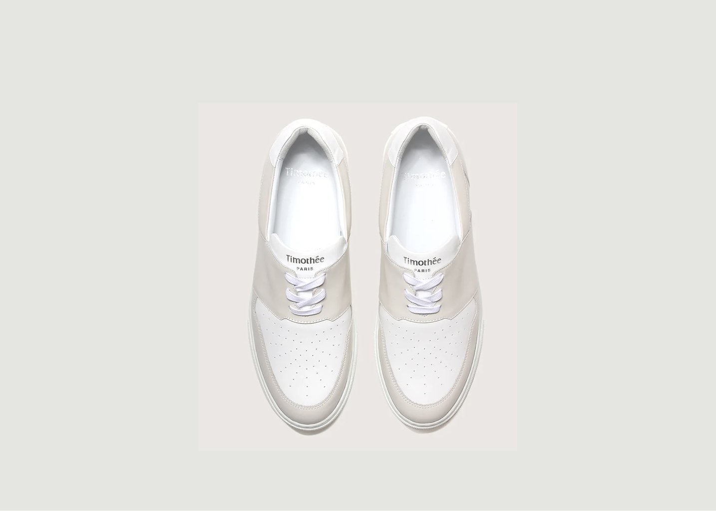 L'exception Sneakers Basses Bicolores En Cuir Pyla Ecru Timothée Paris