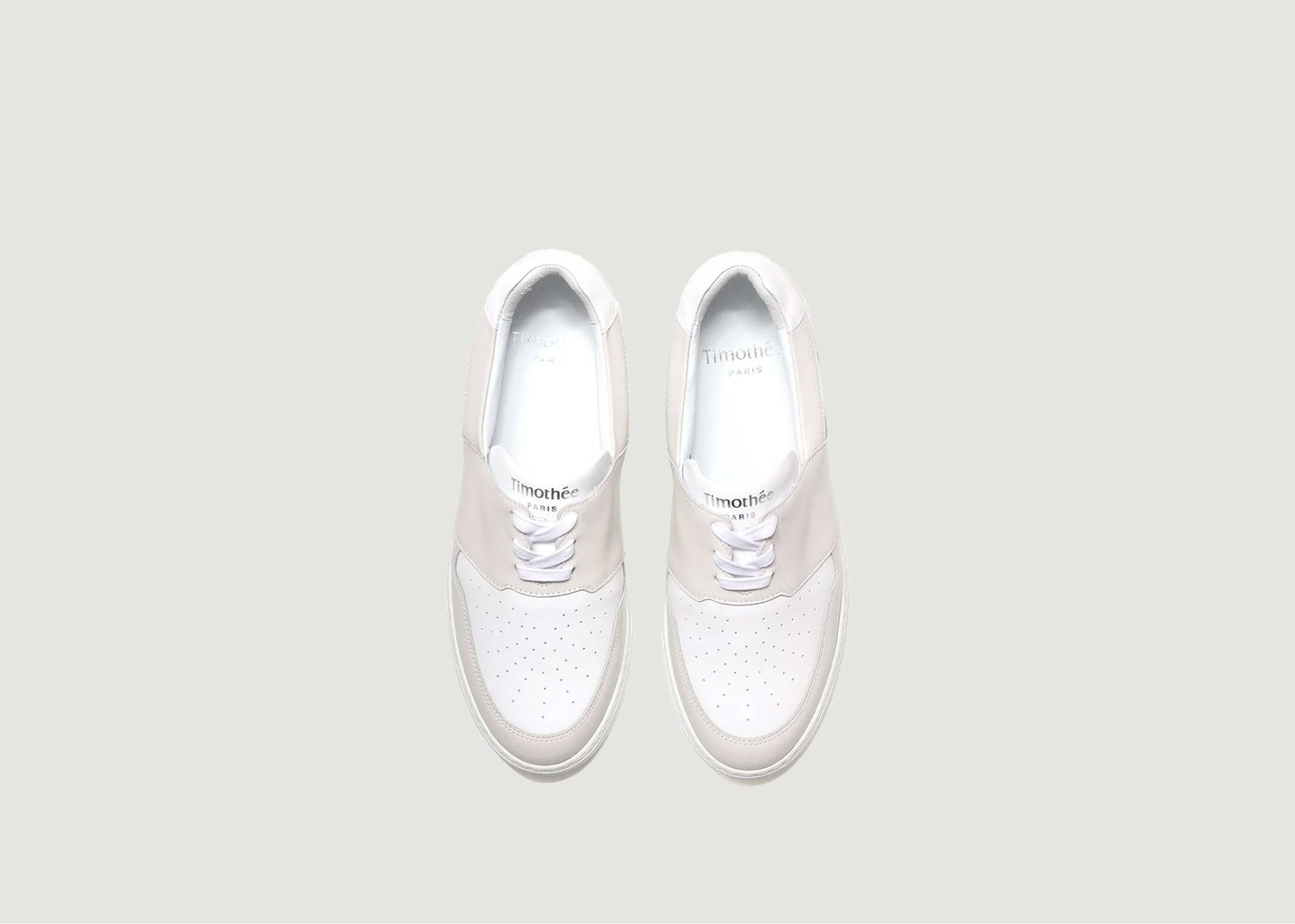 L'exception Sneakers Basses Bicolores En Cuir Pyla Ecru Timothée Paris