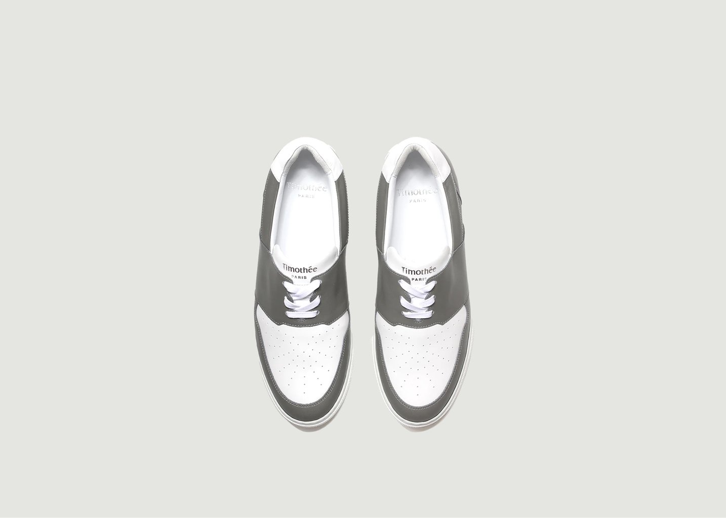 L'exception Sneakers Basses Bicolores En Cuir Pyla Gris Timothée Paris