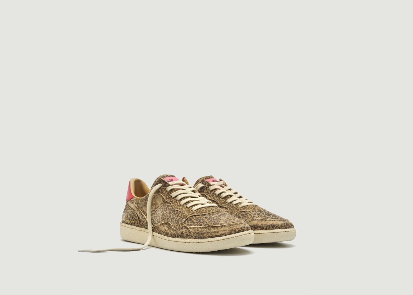 l'exception Sneakers basses en cuir Mega T Marron Hidnander