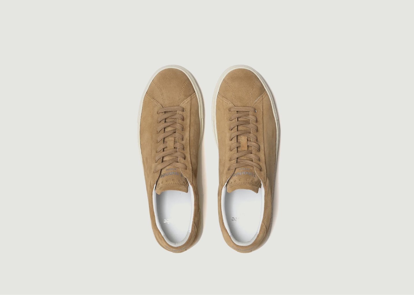 L'exception Sneakers Basses En Cuir Suédé Atlantique Monochrome Caramel Timothée Paris