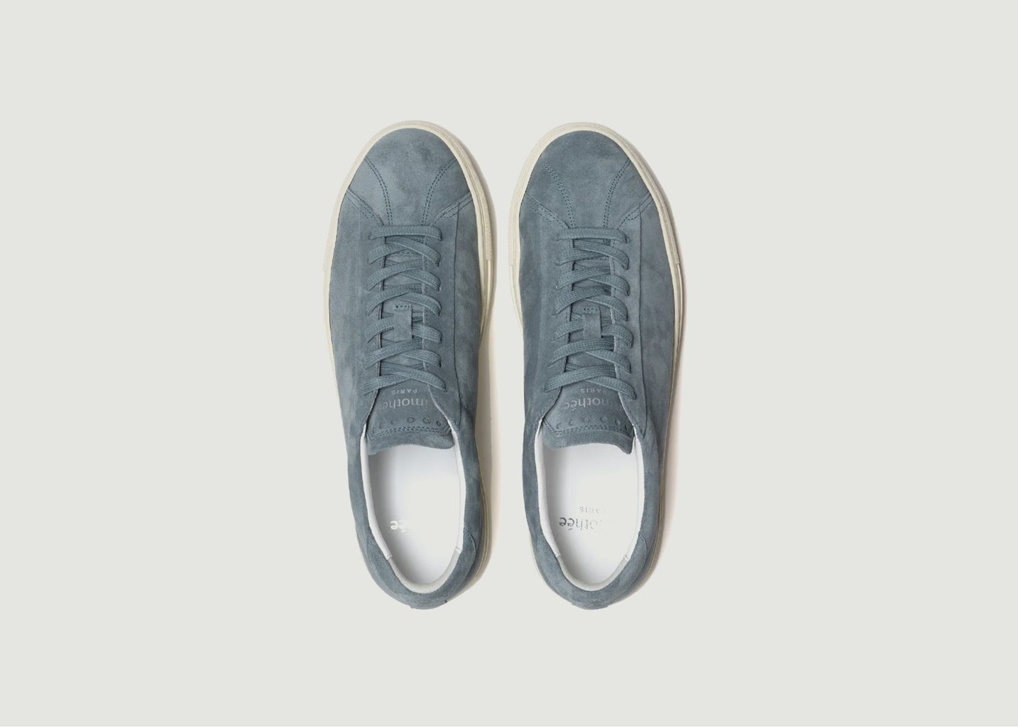 L'exception Sneakers Basses En Cuir Suédé Atlantique Monochrome Bleu Pétrole Timothée Paris
