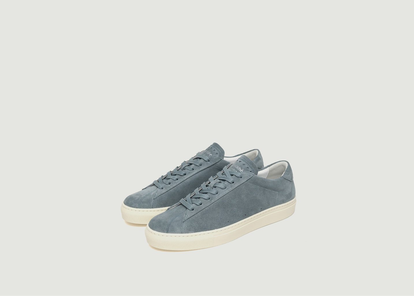 l'exception Sneakers basses en cuir suédé Atlantique Monochrome Bleu Pétrole Timothée Paris