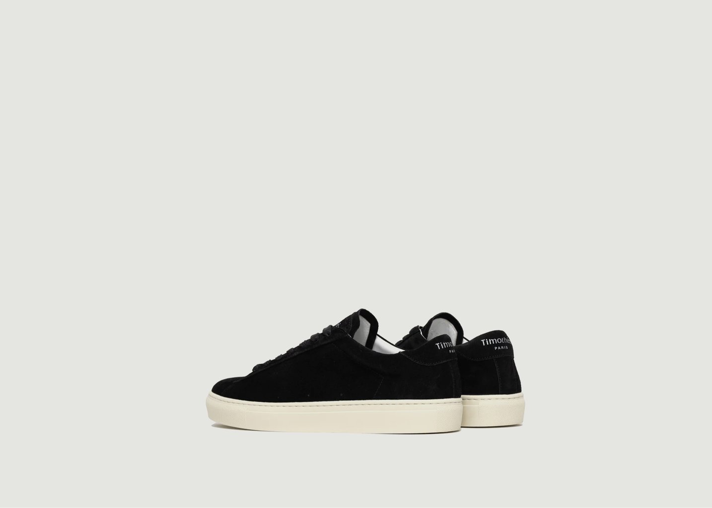 L'exception Sneakers Basses En Cuir Suédé Atlantique Monochrome Noir Timothée Paris