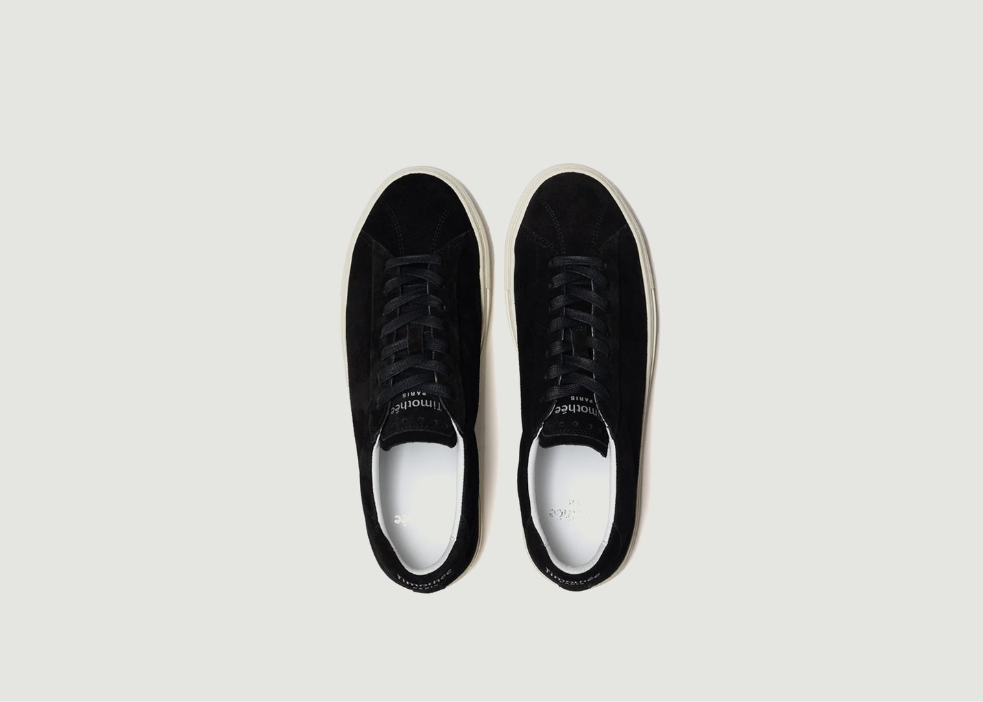 L'exception Sneakers Basses En Cuir Suédé Atlantique Monochrome Noir Timothée Paris
