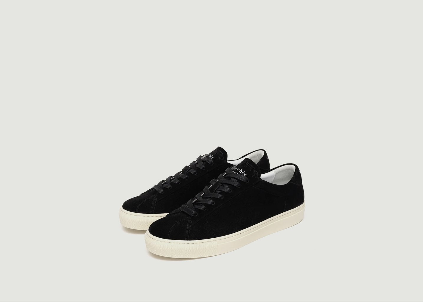 l'exception Sneakers basses en cuir suédé Atlantique Monochrome Noir Timothée Paris