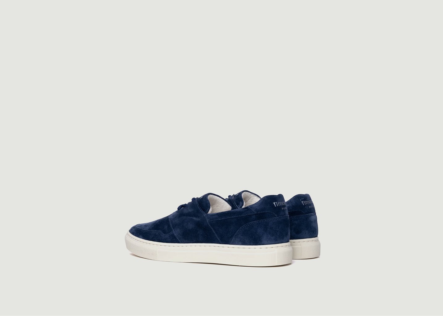 L'exception Sneakers Basses En Cuir Suédé Pyla Oyster Bleu Marine Timothée Paris