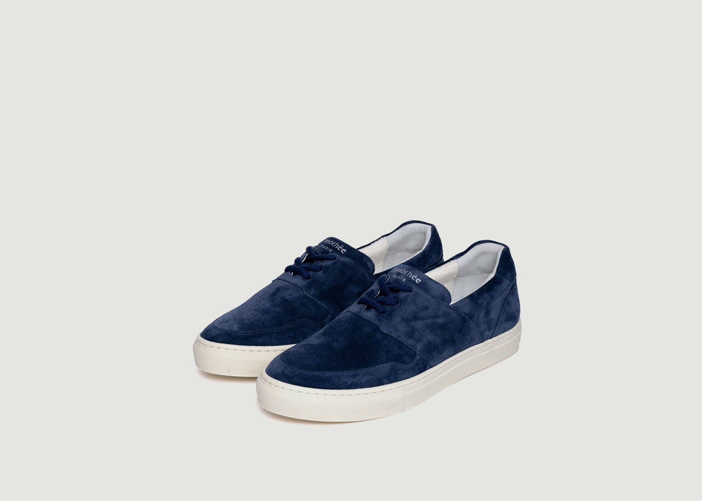 l'exception Sneakers basses en cuir suédé Pyla Oyster Bleu Marine Timothée Paris