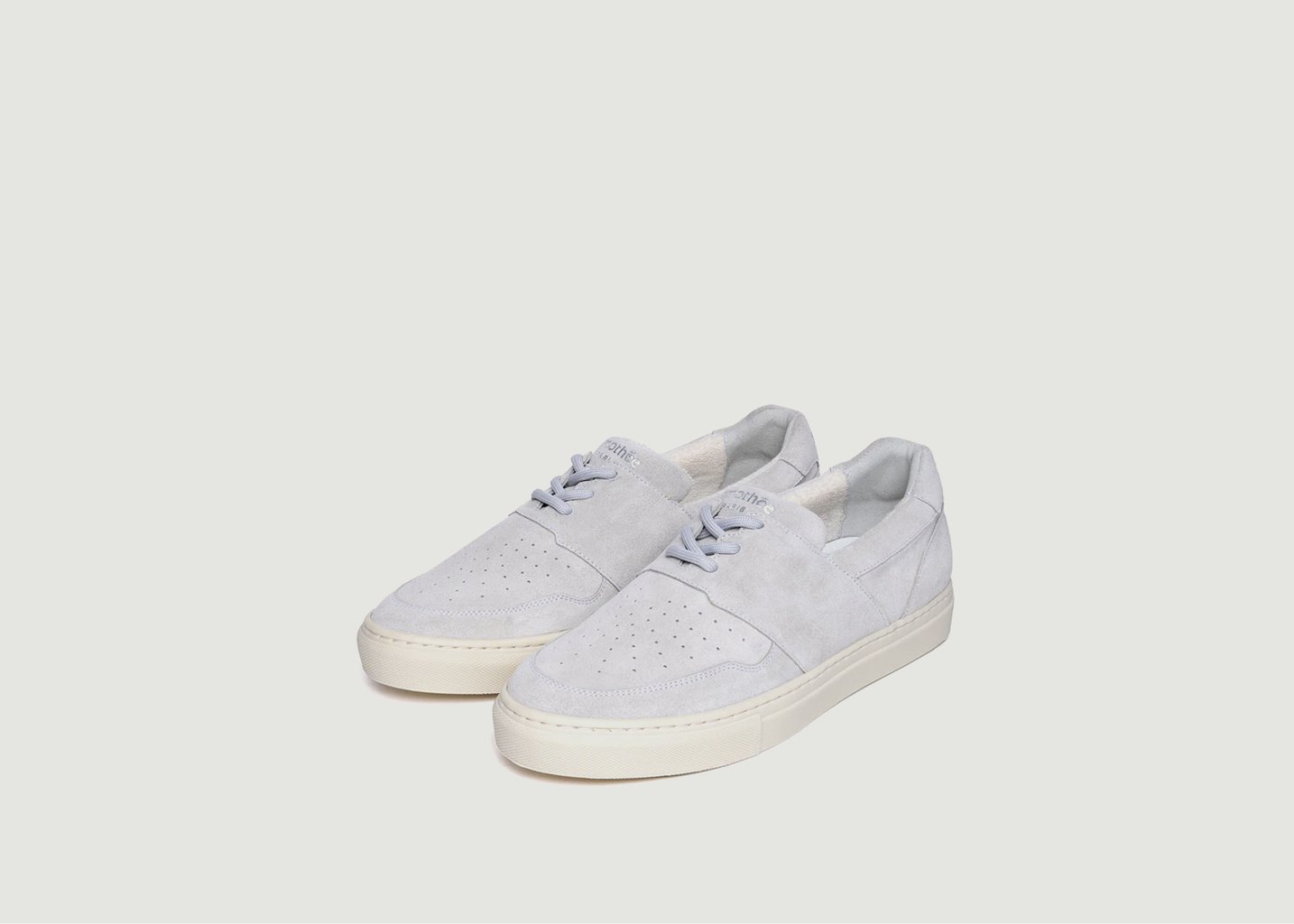 l'exception Sneakers basses en cuir suédé Pyla Oyster Gris Léger Timothée Paris