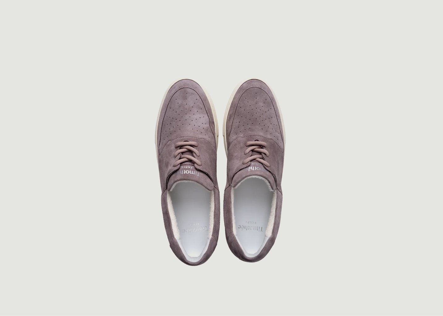 L'exception Sneakers Basses En Cuir Suédé Pyla Oyster Lilas Timothée Paris