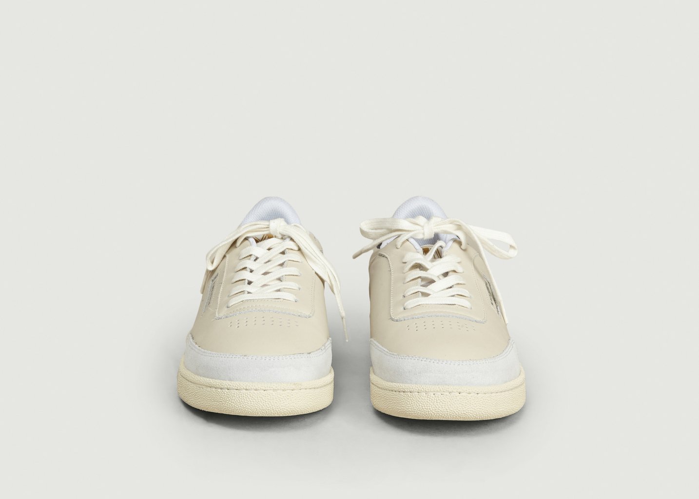 L'exception Sneakers En Cuir Anatole Ecru Odaje Ex M.Moustache