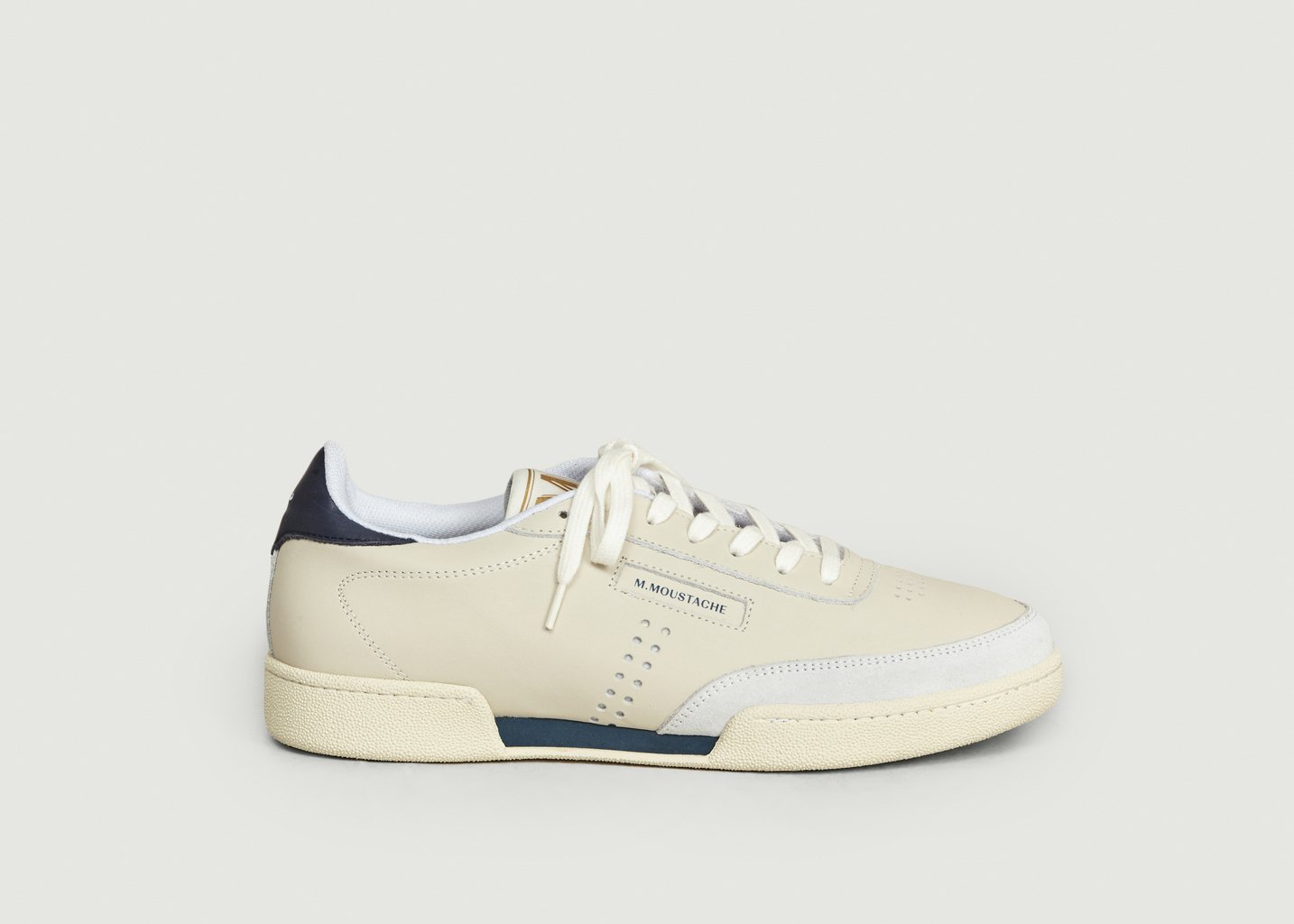 L'exception Sneakers En Cuir Anatole Ecru Odaje Ex M.Moustache