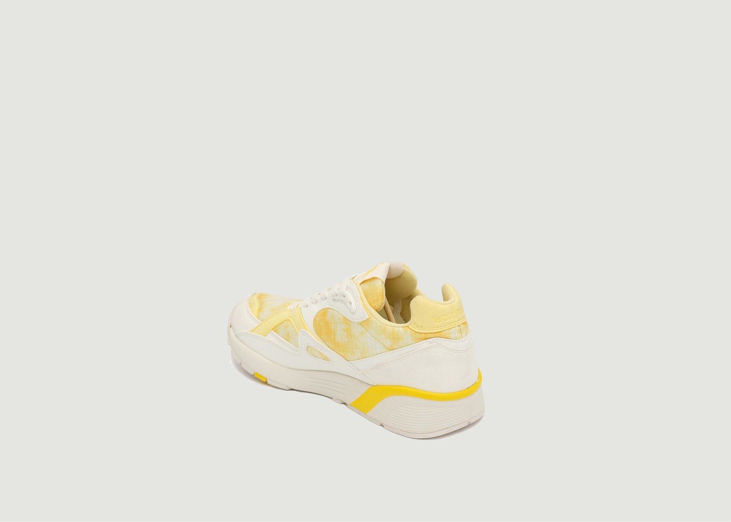 L'exception Sneakers LCS R850 En Mesh Et Cuir Jaune Le Coq Sportif