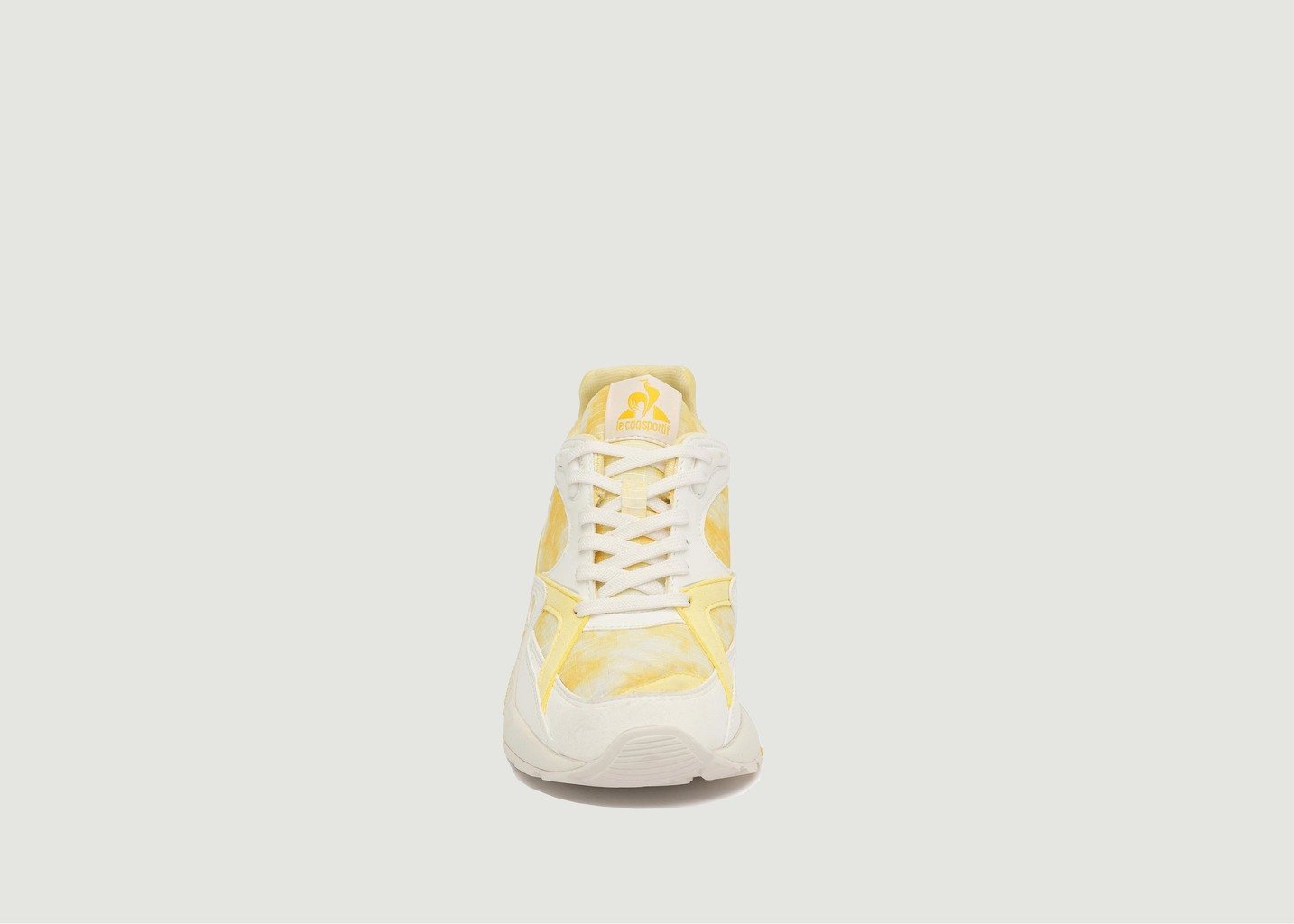 L'exception Sneakers LCS R850 En Mesh Et Cuir Jaune Le Coq Sportif