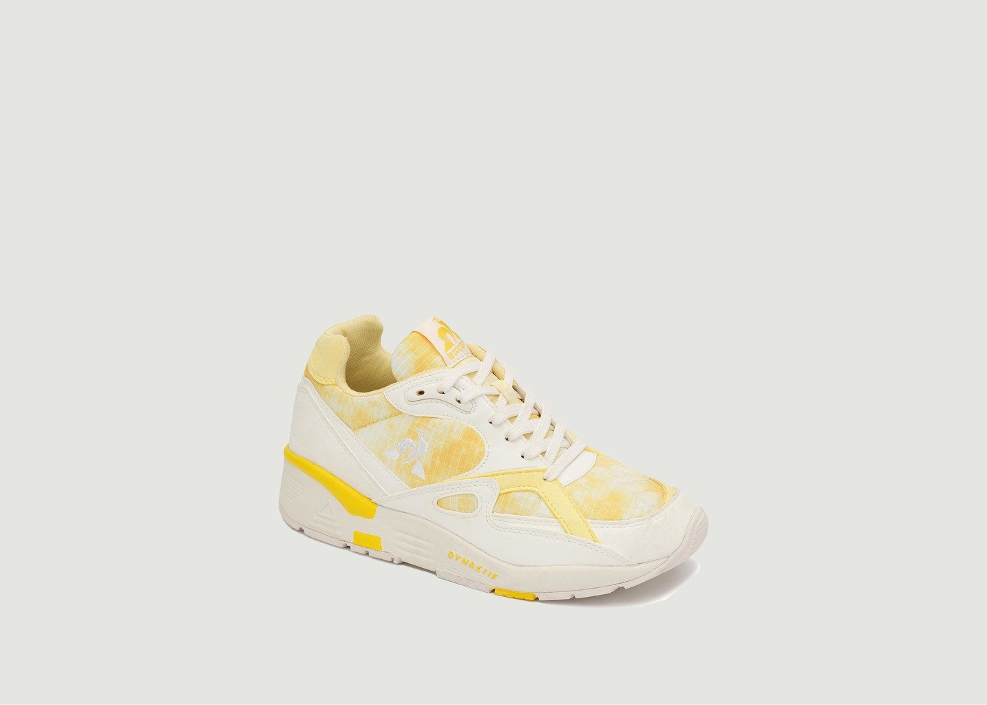 l'exception Sneakers LCS R850 en mesh et cuir Jaune Le Coq Sportif