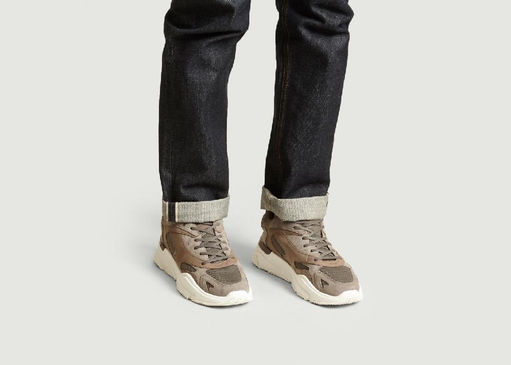 L'exception Sneakers Lurus Suède Nubuck Stone White Gris Mallet Footwear