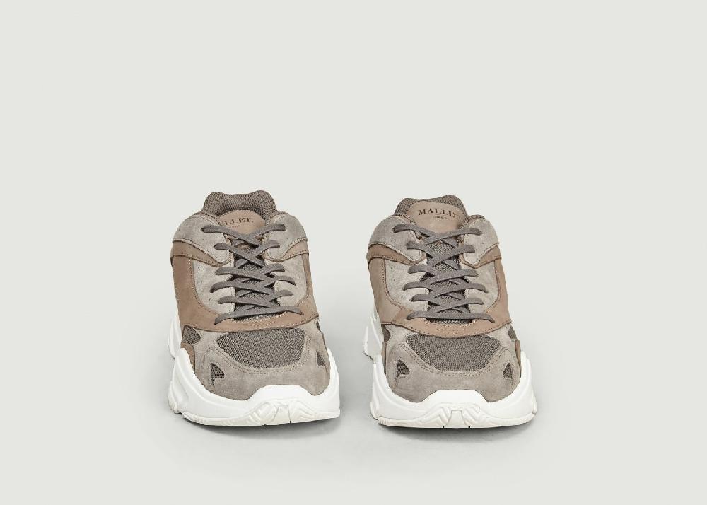L'exception Sneakers Lurus Suède Nubuck Stone White Gris Mallet Footwear