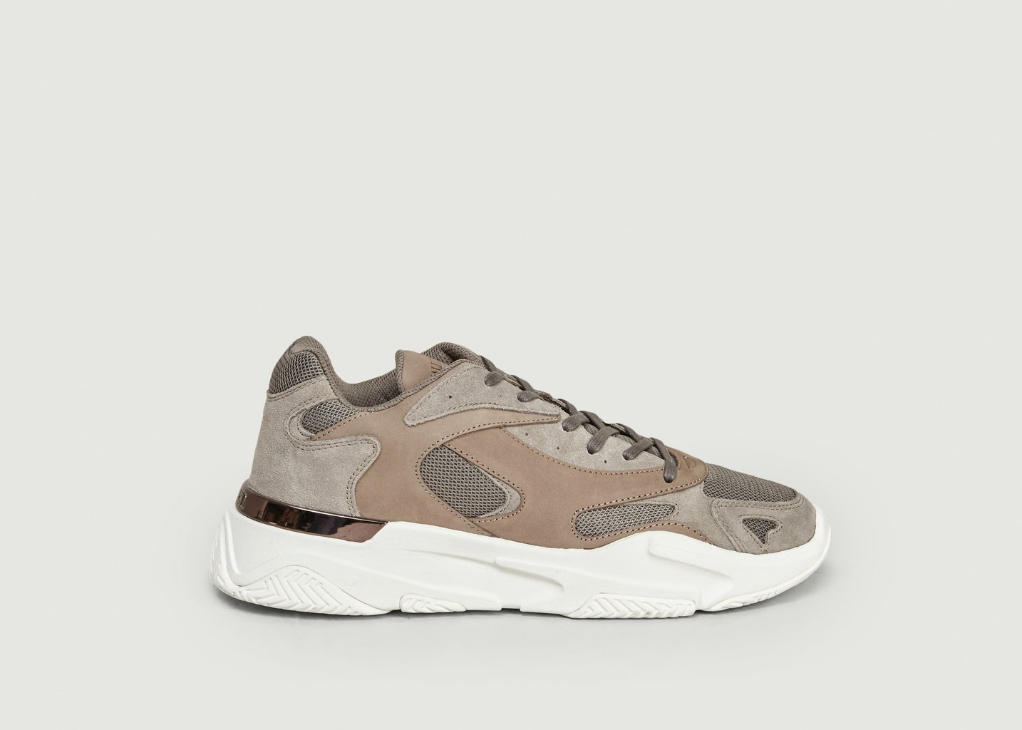 L'exception Sneakers Lurus Suède Nubuck Stone White Gris Mallet Footwear