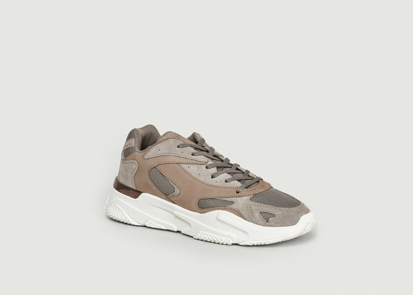 l'exception Sneakers Lurus Suède Nubuck Stone White Gris Mallet Footwear