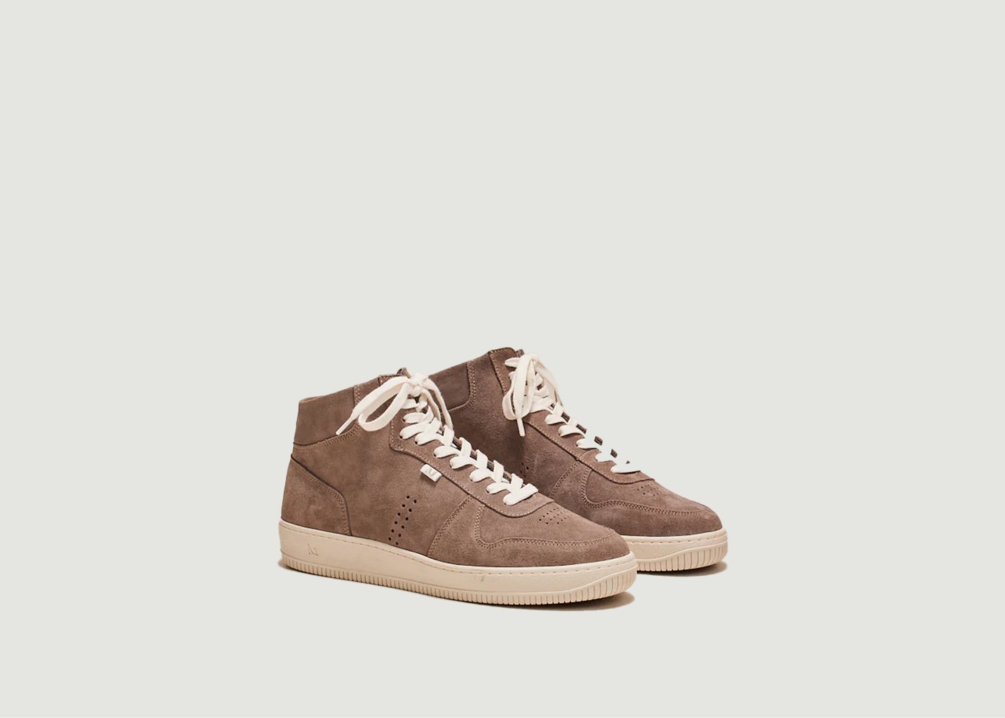 l'exception Sneakers montantes en cuir suédé Arnaud Taupe Odaje ex M.Moustache