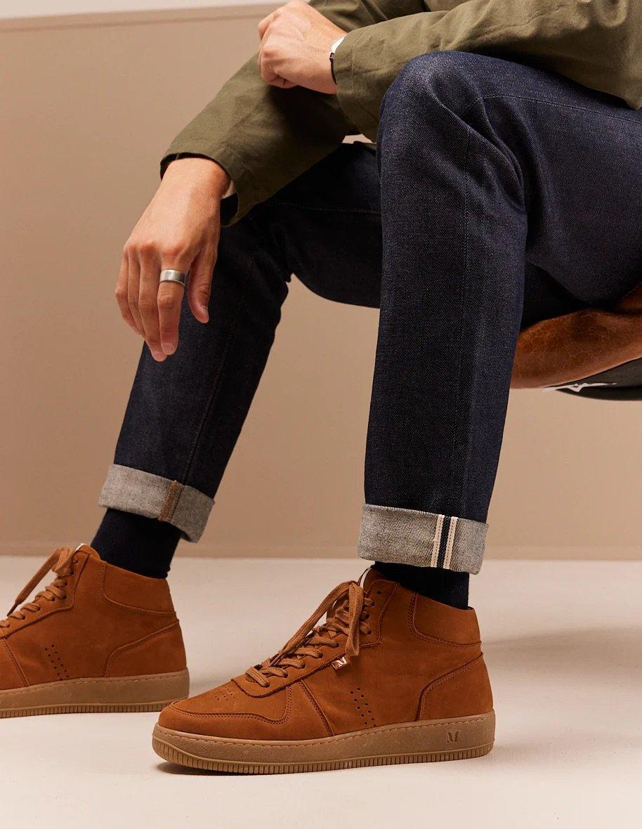 L'exception Sneakers Montantes En Nubuck Arnaud Caramel Odaje Ex M.Moustache