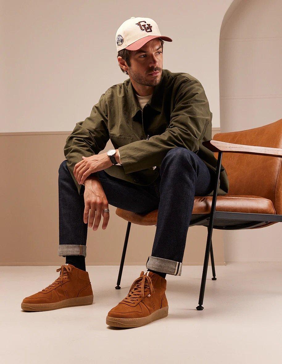 L'exception Sneakers Montantes En Nubuck Arnaud Caramel Odaje Ex M.Moustache