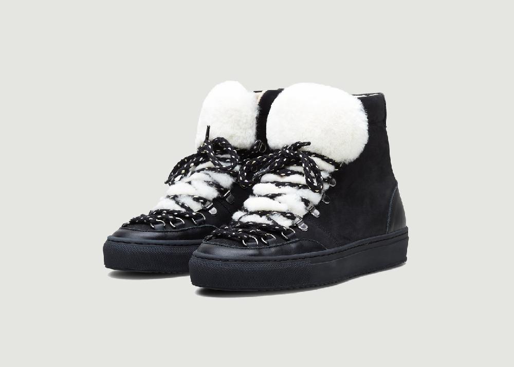 L'exception Sneakers Montantes En Nubuck Et Simili Fourrure ZSP2.MT Noir Zespa