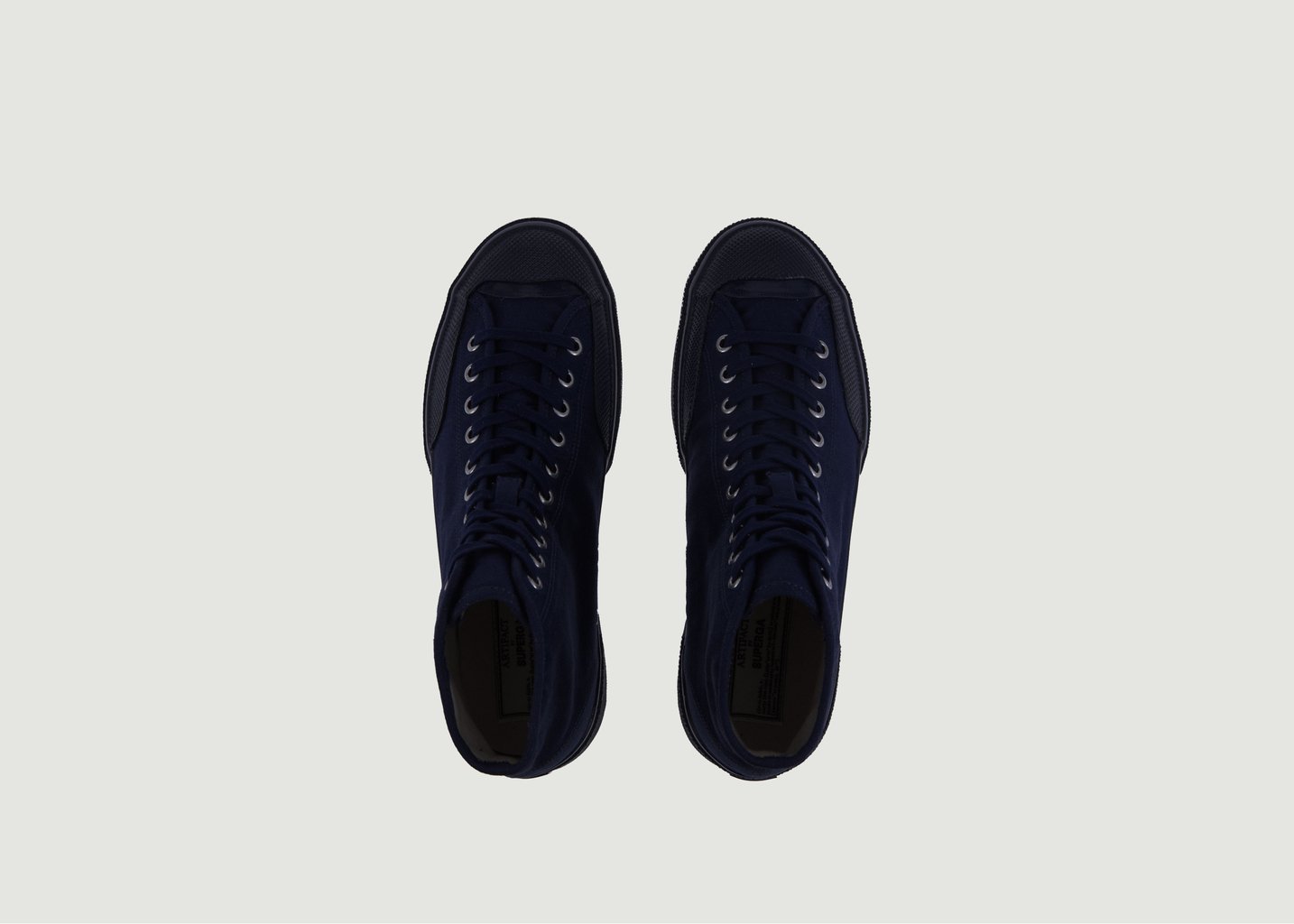 L'exception Sneakers Montantes En Toile Moleskin 2433 W Bleu Marine Superga