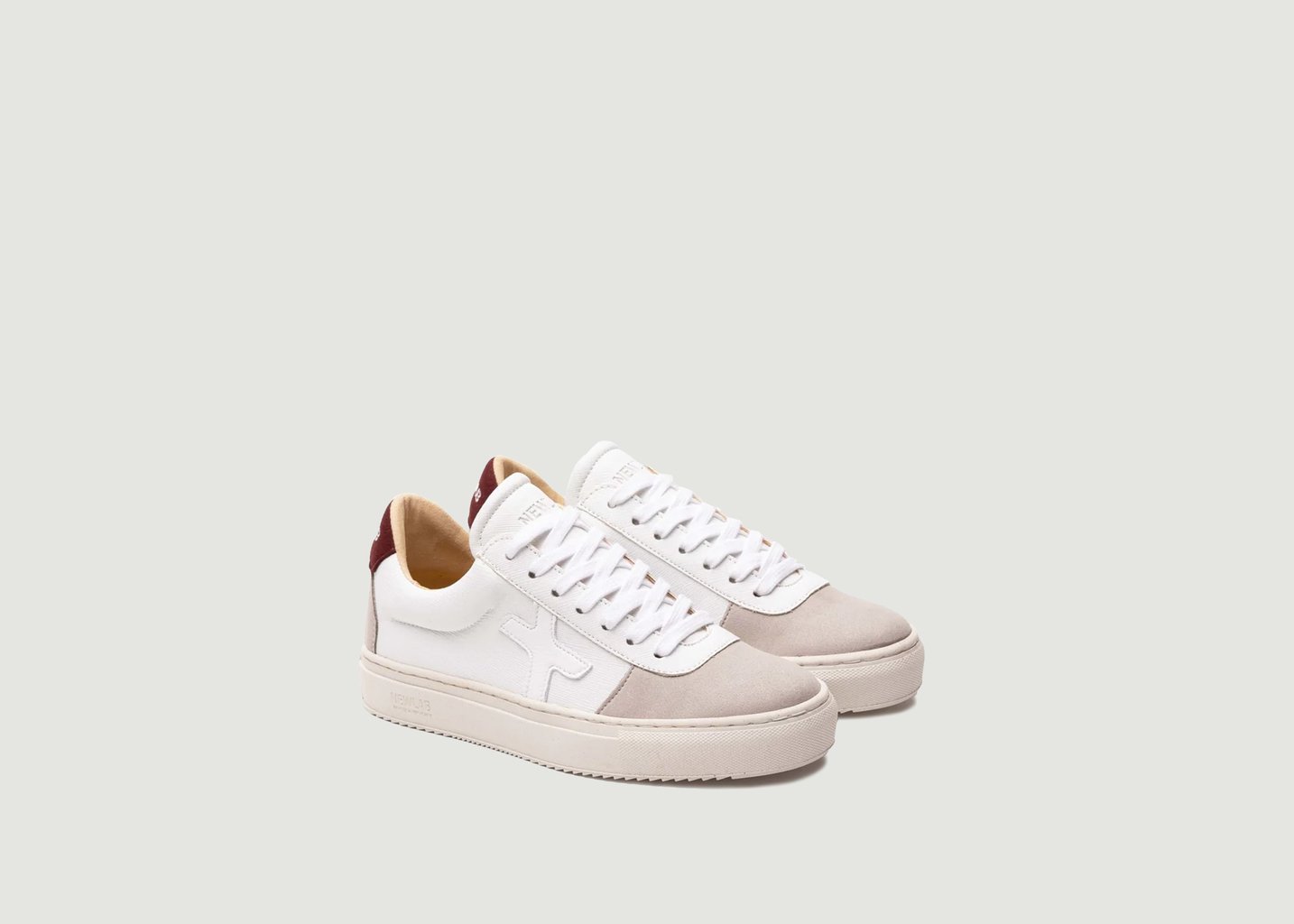 L'exception Sneakers NL06 White/Grey/Burgundy Tourterelle Newlab