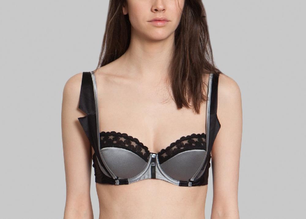 l'exception Soutien Gorge Corbeille Wonder Smoking Noir Atelier Modesti