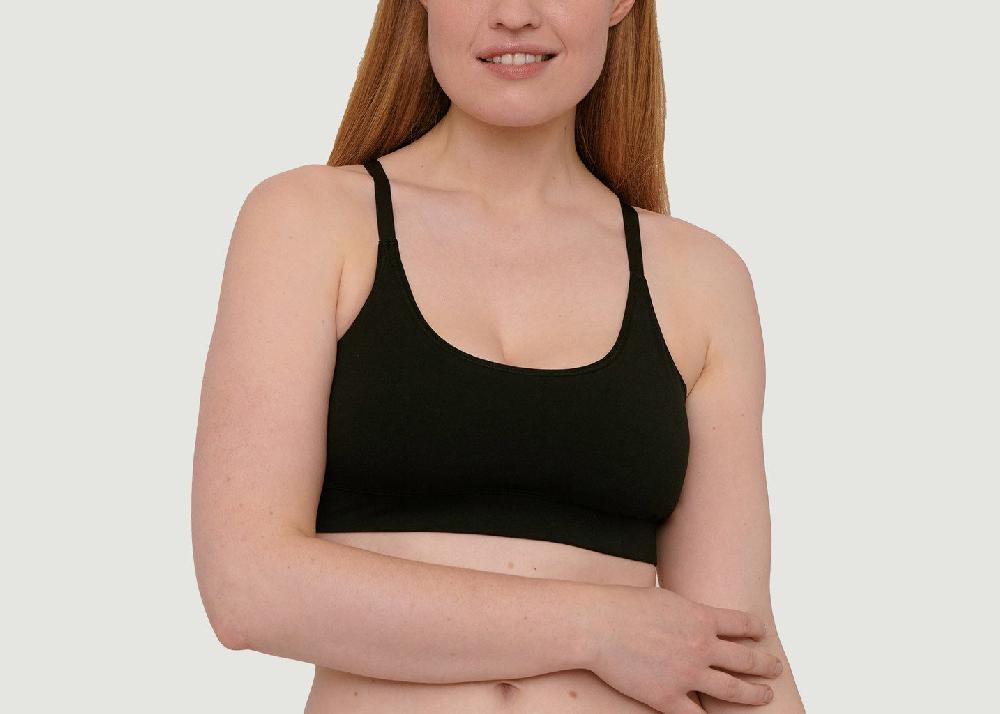 l'exception Soutien Gorge Coton Organique Noir Organic Basics