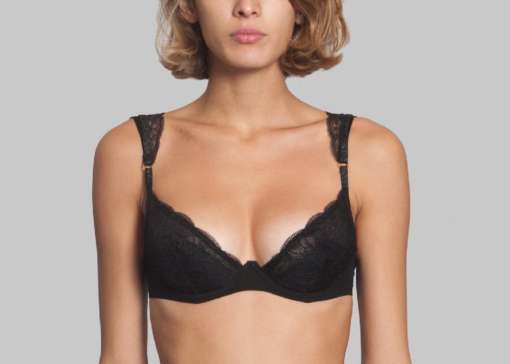 l'exception Soutien Gorge Plongeant Hommage Noir Atelier Modesti