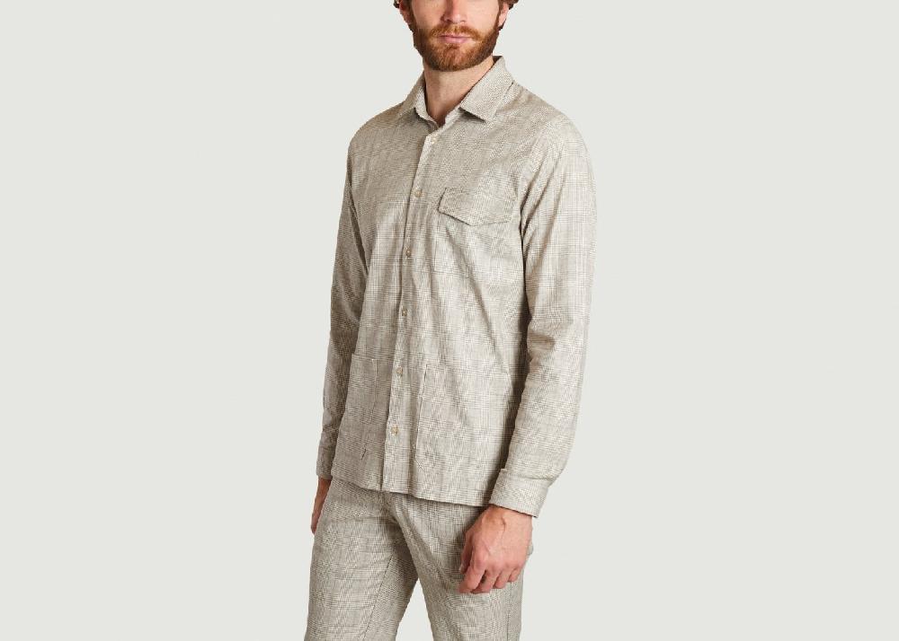 L'exception Surchemise à Carreaux En Coton Bio Beige JagVi Rive Gauche