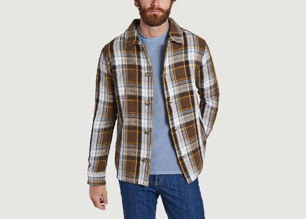 L'exception Surchemise à Carreaux Marron Knowledge Cotton Apparel