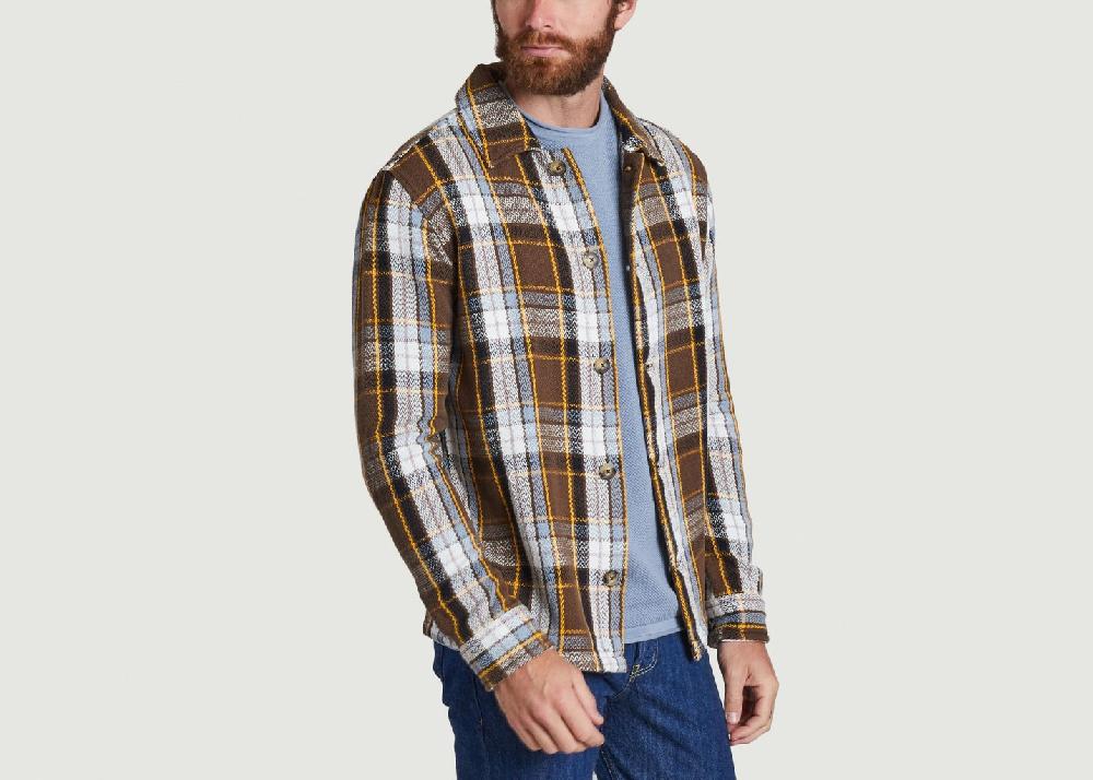 L'exception Surchemise à Carreaux Marron Knowledge Cotton Apparel
