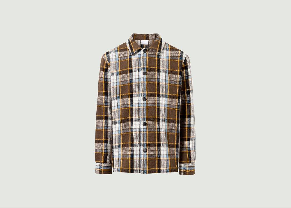 l'exception Surchemise à carreaux Marron Knowledge Cotton Apparel