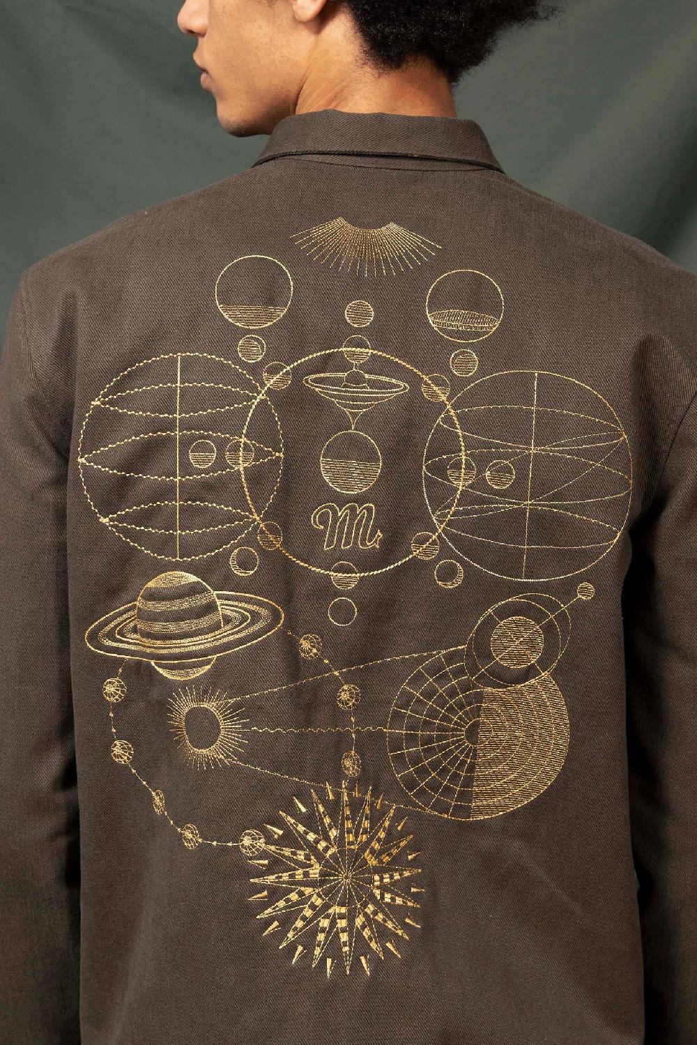 L'exception Surchemise Broderie Système Lunaire Marron Glacé Misericordia