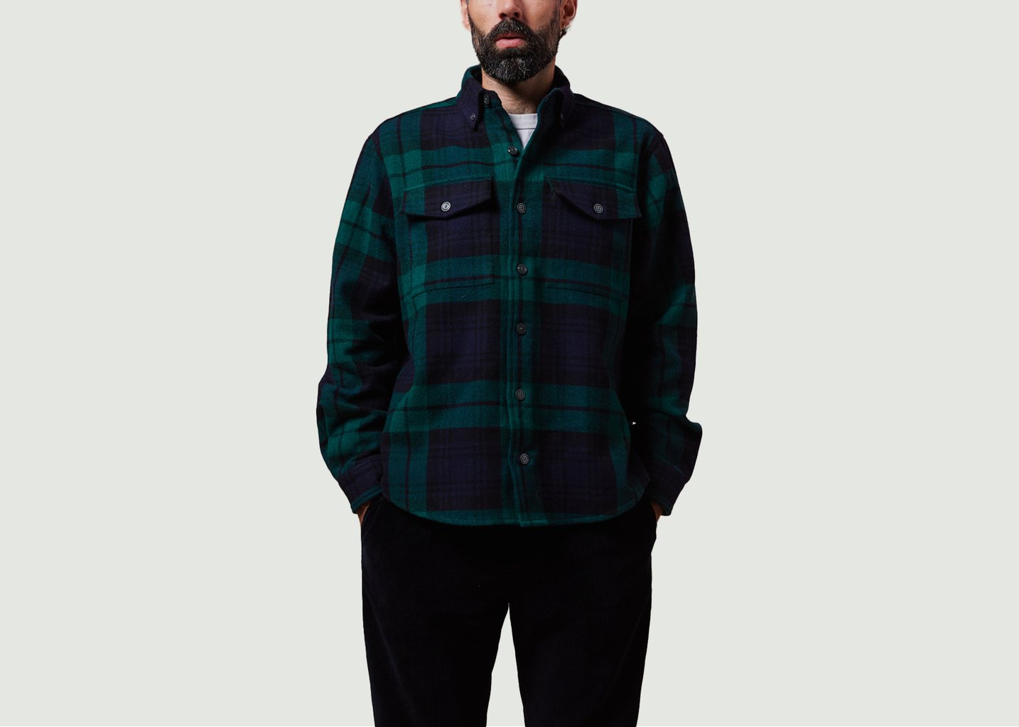 l'exception Surchemise Casual En Laine Bleu Marine Later